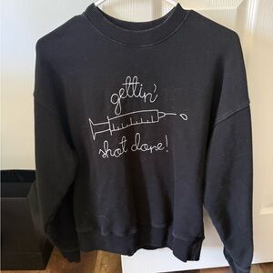 Figs Black Graphic Women's Crewneck Sweater